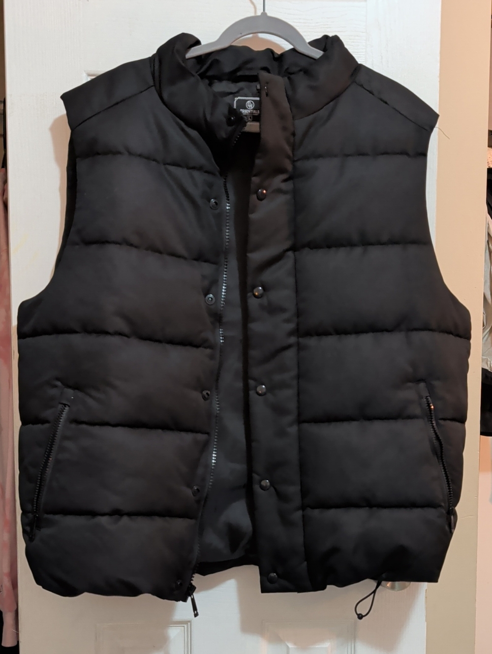 Essentials Men's Black Quilted Puffer Vest